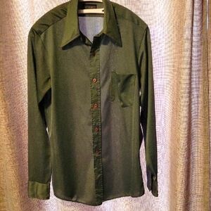 Vintage Classic Olive Button-Up Shirt
